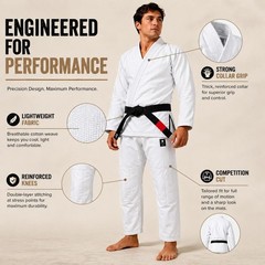 Sleeveless White Brazilian Jiu Jitsu BJJ Gi – Lightweight martial arts Uniform
