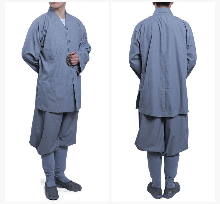 Shaolin Buddhist Monk Meditation Kung Fu Uniform Cotton Suits Temple Tai Chi Set