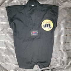 Cobra Kai Karate Taekwondo Approved Top Vest Size 00/120 Black Great Condition