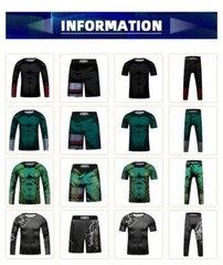 Kids Brazilian Jiu-Jitsu BJJ MMA Rashguard Shorts Set Anime Fighter DBZ Dragon