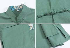 Mens Traditional Chinese Tang Suit Coat Jacket Kung Fu Wingchun Uniform Tops New