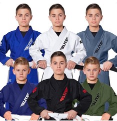 Elite Sports IBJJF Ultra Light BJJ Brazilian Jiu Jitsu Gi for Kids Size C2 Gray