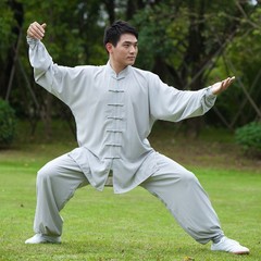 Men Women Tai Chi Suit Kung Fu Shirt Pants Chinese Wushu Uniform Martial Arts AU