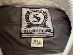 Standard 350 brand white jiu jitsu gi, size A1L
