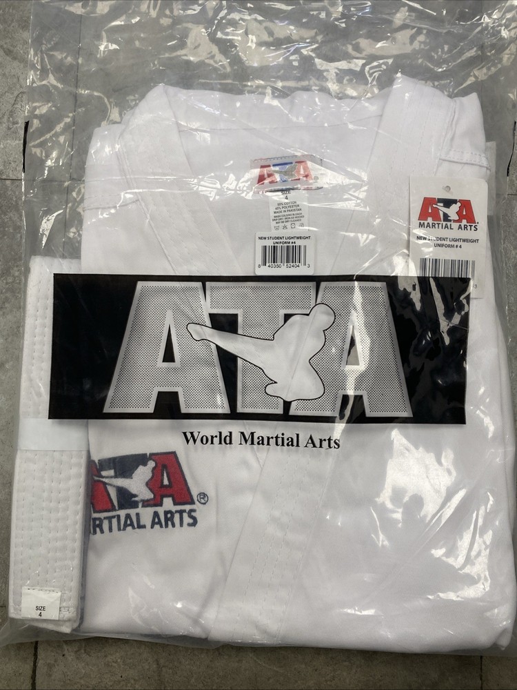 New ATA World Martial Arts ATA Uniform, White Size 4