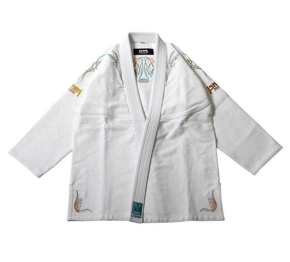 Japanese Tattoo Art Inspired Jiu Jitsu Gi Set White Pearl Weave Uniform