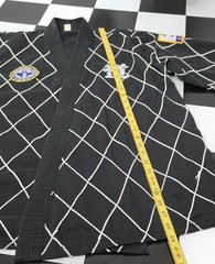 Vintage Taekwondo Jacket Black Belt Korea USA Patches Martial Arts Uniform