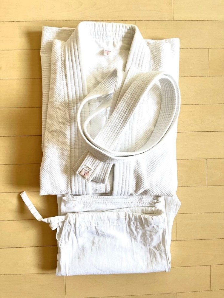 Black Belt Judo Uniform Set (top And Bottom), Size 3, With White Belt. Good