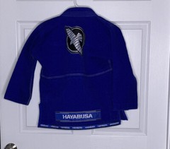 Hayabusa Gold Weave Gi Jujitsu Youth Child Size Y2 Blue Jiu-jitsu MMA Judo Top