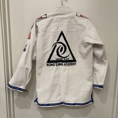 Adult Mens A1 White Jiu Jitsu GI, Top & Bottom #2 Nono’s Academy With White Belt
