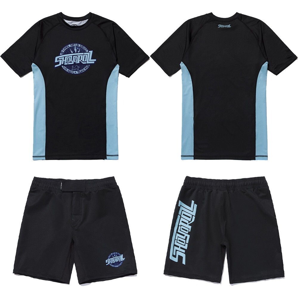 Shoyoroll Carolina Competitor Rash Guard SS & Training Fitted Shorts Jiu Jitsu