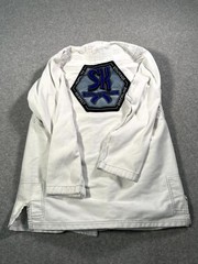 Break Point SKMA Warrior Jiu-Jitsu Kimono Jacket Mens A0 White Cotton Open Front
