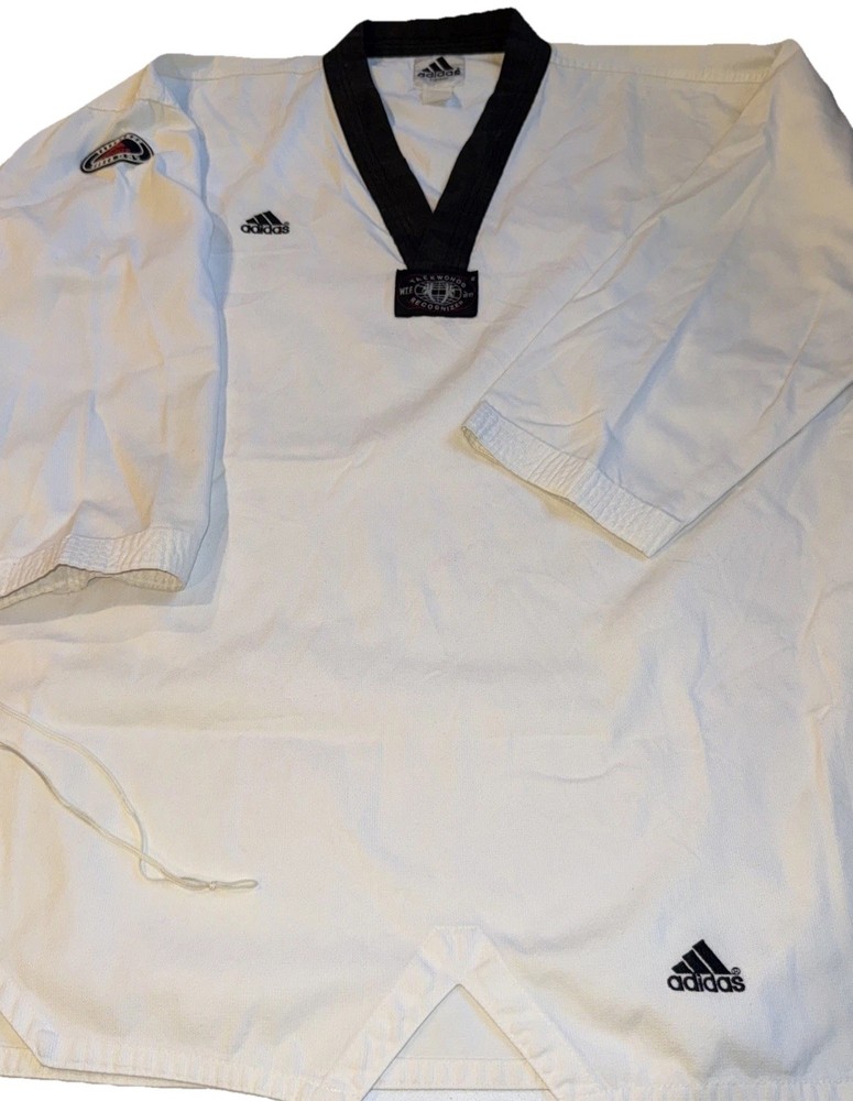 Adidas Taekwondo Korea GI Mens Sz 7 XL White USA Pullover Martial Arts