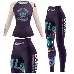 Women’s MMA BJJ Training Shorts Sets Rashguard Gym Jiu-Jitsu Wristlock No Gi