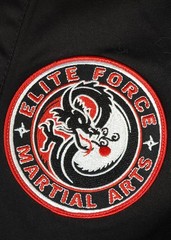 Bold Look Kids Black Gi Top Embroidered V-Neck Jou Jitsu Elite Force Martial Art