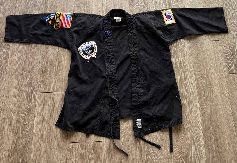 Bold Look Taekwondo Uniform Black Gi Set Kids Size 1 Jacket Pants