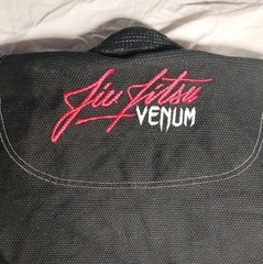 Venum Jiu Jitsi „Challenger” Series Jacket Youth Size C3, Black Cotton Red Trim
