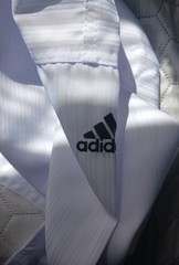 NWT ADIDAS World Taekwondo White Black Uniform Top Shirt Size 200
