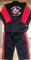 Lot Of 2 Kid’s Tae Kwon Do Gi Black & Red (Sz 0- 140cm)+ White (size 1 – 150cm)