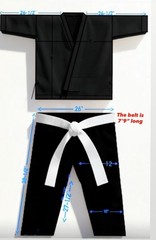 Black Karate Gi Uniform Set – Lightweight Martial Arts Apparel w/White Belt