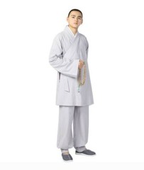 Cotton Linen Buddhist Monk Kung Fu Tai Chi Set Shaolin Temple Meditation Uniform