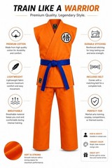 Goku Karate Suit Orange Anime Gi Embroidered Costume Kids Adults Uniform