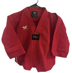 Tusah Kids World Taekwondo Red Shirt Size 000 Uniform Ktma Martial Arts
