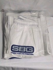 NEW SBG Gi Youth Child White Straight Blast Gym Jiujitsu Gym C0