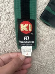 ki international Belt 100% Cotton Green Size 3