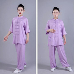 Summer Women Cotton Tai Chi Uniform Kung Fu Suit Martial Arts Wing Chun Clothes