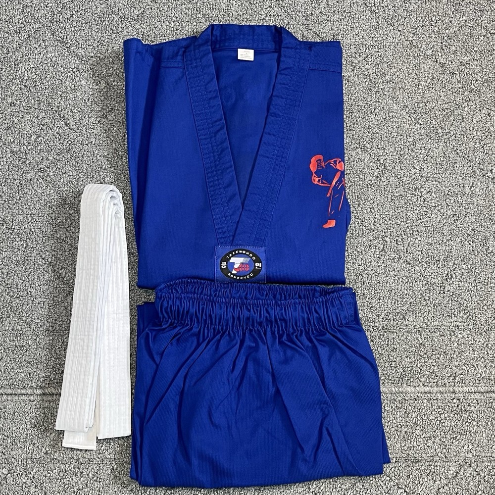Martial Arts Taekwondo Karate Uniform Youth Size 1 Blue CHEN HUU Academy New
