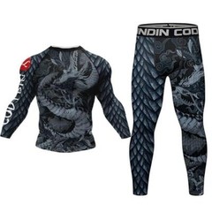 Asian Dragon Theme BJJ Rash Guard MMA Brazilian Jiu Jitsu No Gi Gear