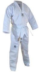 Elite Lightweight Taekwondo Gi / Uniform White Top Pants And Belt Size 3
