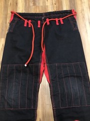 Global Martial Top And Pants Combo Mens Size A1 Black Jiu Jitsu Embroidery Adult