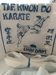 Taekwondo Karate Uniform Vintage Bear Brand Top/Pants/Belt Martial Arts Size 5
