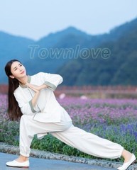 New Women Soft Cotton Linen Tai chi Uniform Kung fu Martial arts Wing Chun Suit