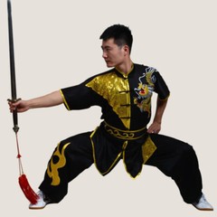 Silk Martial Arts Kung Fu Uniform Wushu Changquan Tai Chi Suit Dragon Embroidery