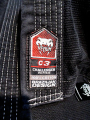 Venum Jiu Jitsi „Challenger” Series Jacket Youth Size C3, Black Cotton Red Trim