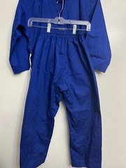 Taekwondo Gi Kids Size 1/150 Blue 2-Piece Used. With 2 Belts Green And White.