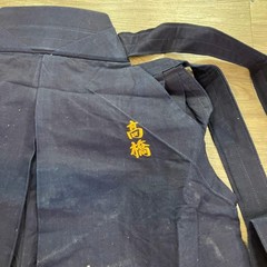 Japanese Kendo Hakama Pants Kimono Navy Blue Embroidered Size 2.3 Kids