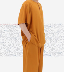Cotton Meditation Buddhist Monk Sleepwear Summer Shaolin pajamas Set Underwear