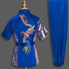 High quality dragon embroidered sequin Kung Fu Tai Chi uniform martial arts set