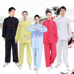 Unisex Cotton Kung Fu Tai Chi Uniform Morning exercise martial arts Clothes Suit