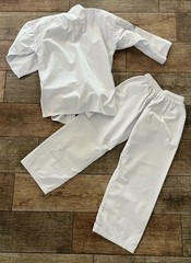 Gracie Jiu Jitsu White GI 0/130 Kids BJJ 100% Cotton + Belt