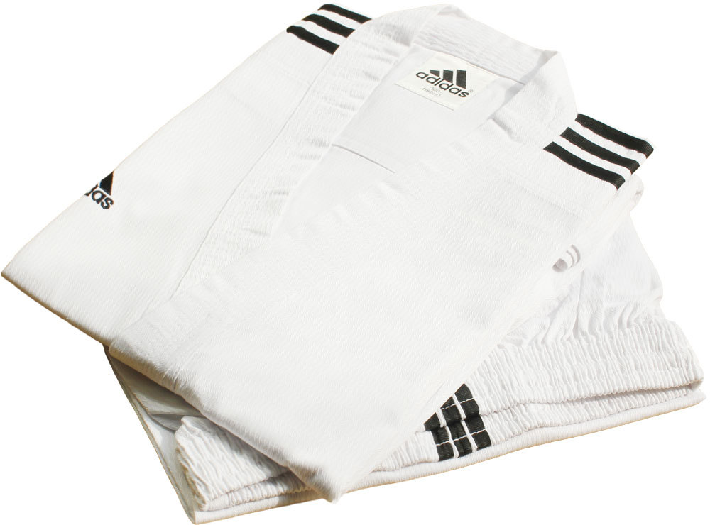 Adidas Champion 3-stripe Open Dobok/Martial Uniform/TaeKwonDo/Karatedo/Gis/White