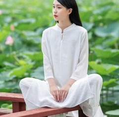 New Women’s Tai Chi Yoga Outfits Set Top+pants Martial Arts Kung Fu Linen suit
