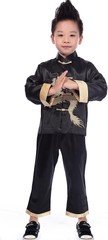 Costume Traditional Chinese Boy Dragon Kung Fu Outfit Tang Costume