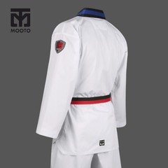 Mooto 2nd Dan Black Belt Kukkiwon Taekowndo Kid Uniform Dobok Gi Blue Stripe