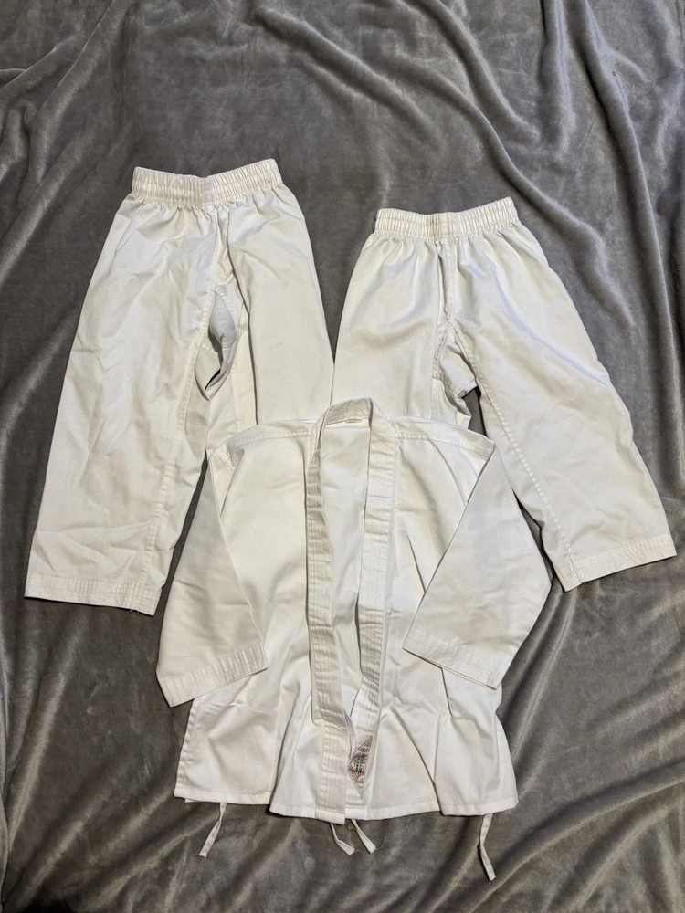 White Unisex Kids 00 Martial Arts Uniform Set