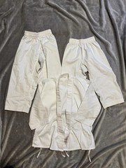 White Unisex Kids 00 Martial Arts Uniform Set
